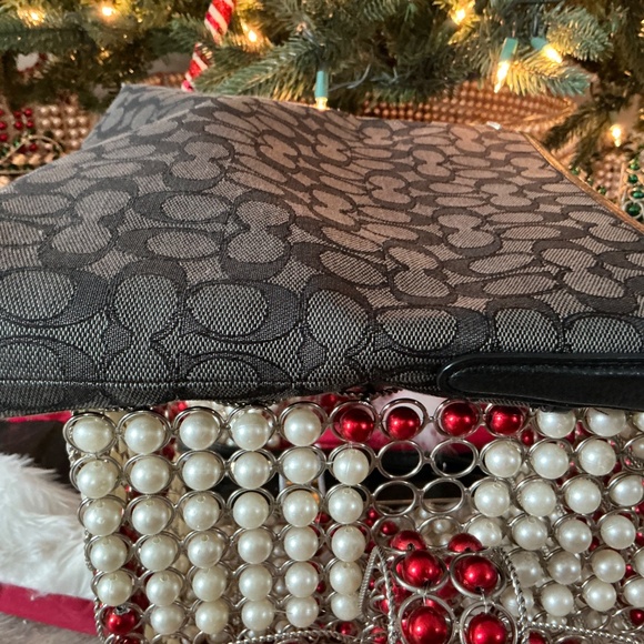 COACH Signature Canvas File Bag Black & Grey MINT - Picture 5 of 8